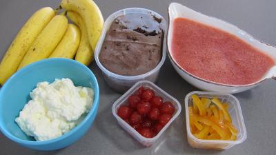 Ingrédients pour la recette : Banana split
