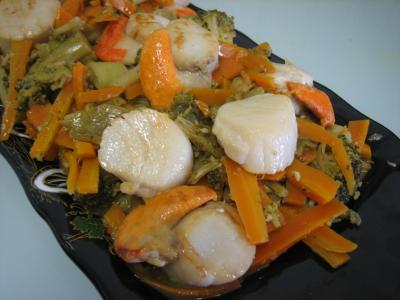 Recette Coquilles Saint-Jacques au gingembre façon chinoise