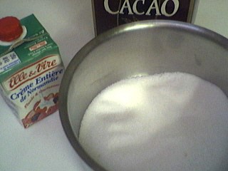 Ingrédients pour la recette : Crème caramel chocolat
