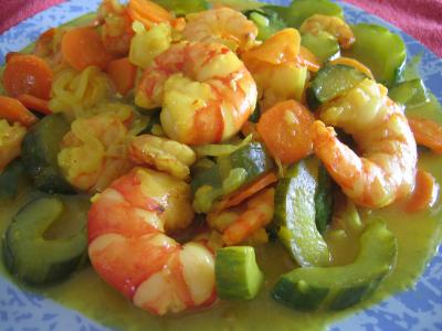 Recette Crevettes au curcuma