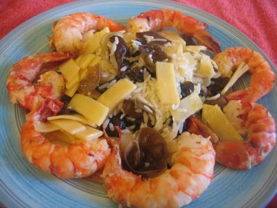 Cuisine diététique : Assiette de crevettes aux pousses de bambou