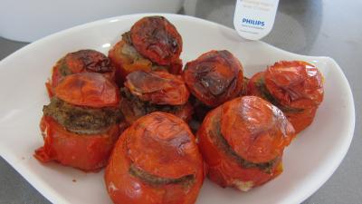plat complet : Plat de tomates farcies fait avec l'appareil Philips Airfryer