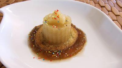 Noël : Plat de rhubarbe, croustillants, granité pommes poires