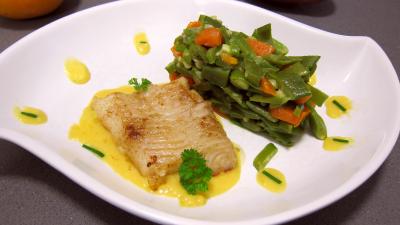 Cuisine antillaise : Plat de flétan et sa mangue en sauce
