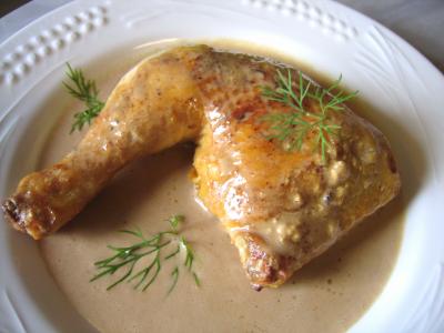 Image : recette Cuisses de poulet sauce moutarde