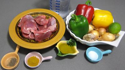 Ingrédients pour la recette : Sot l'y laisse de dinde au colombo