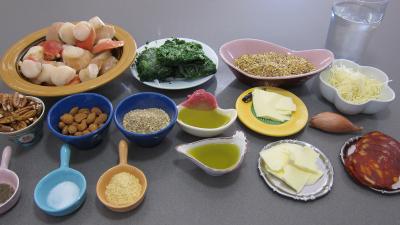 Ingrédients pour la recette : Chorizo, quinoa et coquilles Saint-Jacques