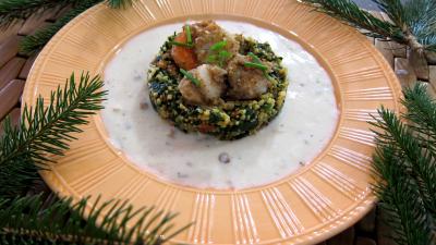 Noël : Assiette de chorizo, quinoa et coquilles Saint-Jacques