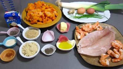 Ingrédients pour la recette : Médaillons de perche et sa crème de légumes