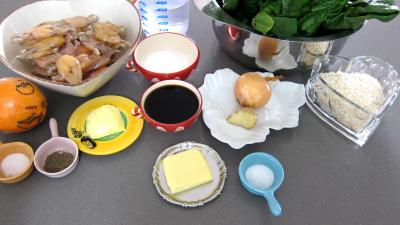 Ingrédients pour la recette : Grenouilles caramélisées aux épinards