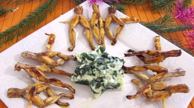 Recette Grenouilles caramélisées aux épinards