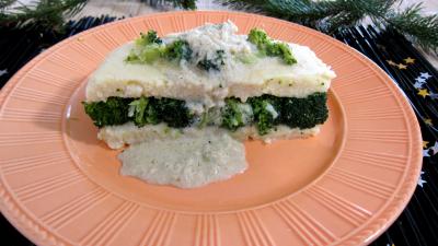 Pâtes alimentaires : Assiette de farci de brocolis à la polenta
