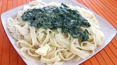 Epinards à la crème fondante et tagliatelles - 5.2