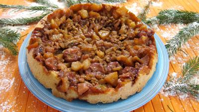 tarte sucrée : Tatin de pommes, poires, bananes