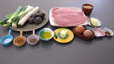 Ingrédients pour la recette : Vitelottes et légumes aux filets de dinde panés