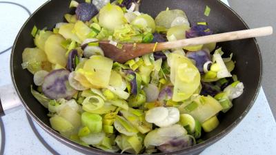 Vitelottes et légumes aux filets de dinde panés - 9.3
