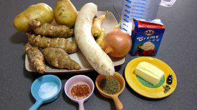 Ingrédients pour la recette : Topinambours et sa soupe facile