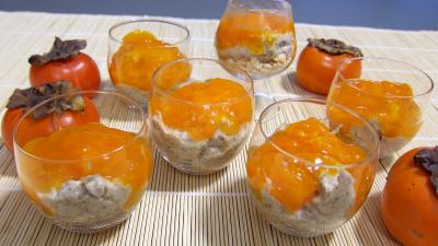 Image : recette Kakis en trifle aux amandes