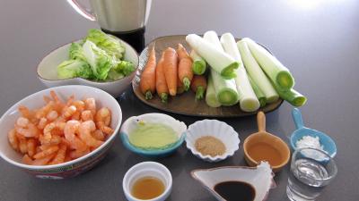 Ingrédients pour la recette : Blancs de poireaux à la chinoise et ses crêpes
