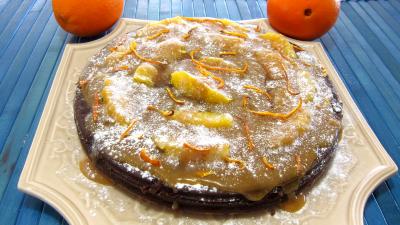 Noël : Plat d'une marquise au chocolat et aux oranges