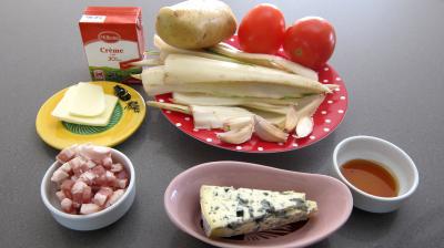 Ingrédients pour la recette : Côtes de blettes au bleu d'Auvergne
