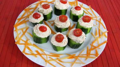 Recette Assiette de concombre farci aux crevettes