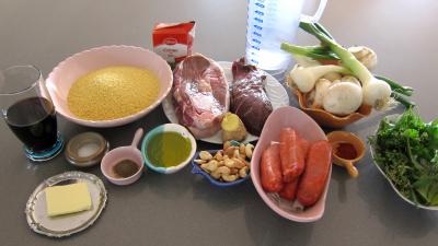 Ingrédients pour la recette : Autruche et agneau en civet
