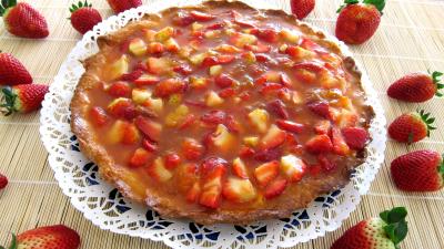 Recette Ricotta aux fraises en tarte