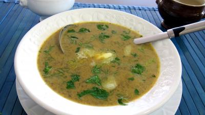 Soupes & potages : Soupière de fines herbes et légumes en velouté