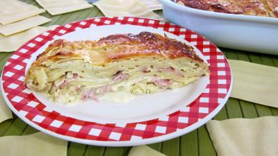 jambon cuit : Plat de lasagnes au jambon