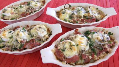 fromage de chèvre : Cassolettes d'escalopes de veau gratinées aux fromages