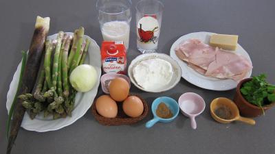 Ingrédients pour la recette : Pousses de bambou et asperges gratinées