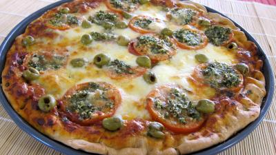 Recette Pizza à la laitue et mozzarella