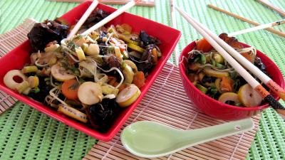 Recette Germes de soja et pousses de bambou au gingembre