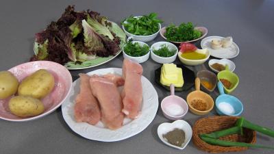 Ingrédients pour la recette : Fingers de poulet et ses galettes de laitue