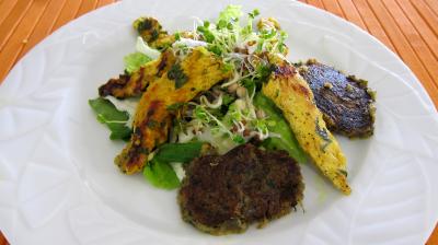 Recette Fingers de poulet et ses galettes de laitue