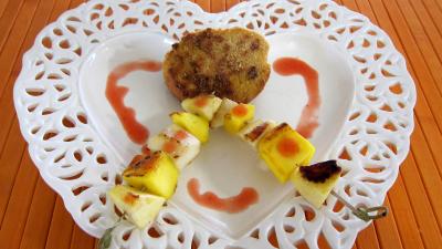 Recette Pain perdu et ses brochettes de fruits à la plancha