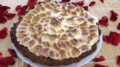 sucre en poudre : Assiette de tarte à la rhubarbe