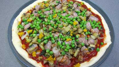Pizza aux petits pois et aubergines - 9.3