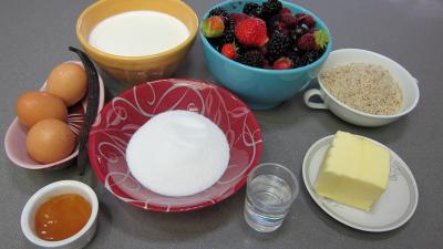 Ingrédients pour la recette : Crème glacée aux fruits rouges