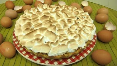 Image : Tarte meringuée aux petite prunes