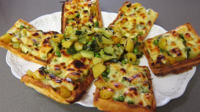 Recette Gaufres salées aux courgettes