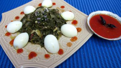 plat complet : Plat de blettes et oseille aux oeufs durs