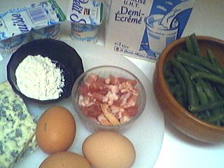 Ingrédients pour la recette : Clafoutis aux haricots verts