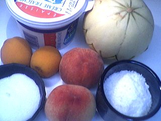 Ingrédients pour la recette : Melons en blanquette