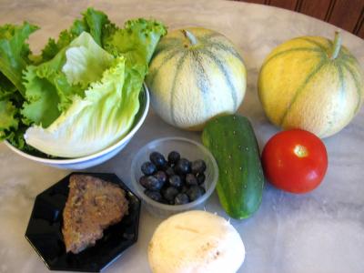 Ingrédients pour la recette : Salade de melon aux graines de tournesol