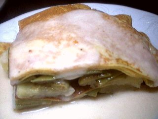 Image : recette Gâteau de crêpes aux pois gourmands