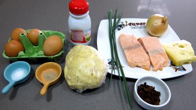 Ingrédients pour la recette : Quiche au saumon