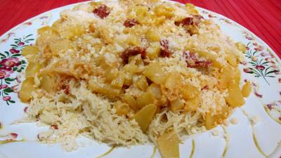 Recette Courgettes au chorizo et cheveux d'ange