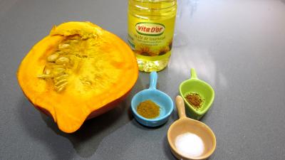 Ingrédients pour la recette : Frites de potimarron et son boudin